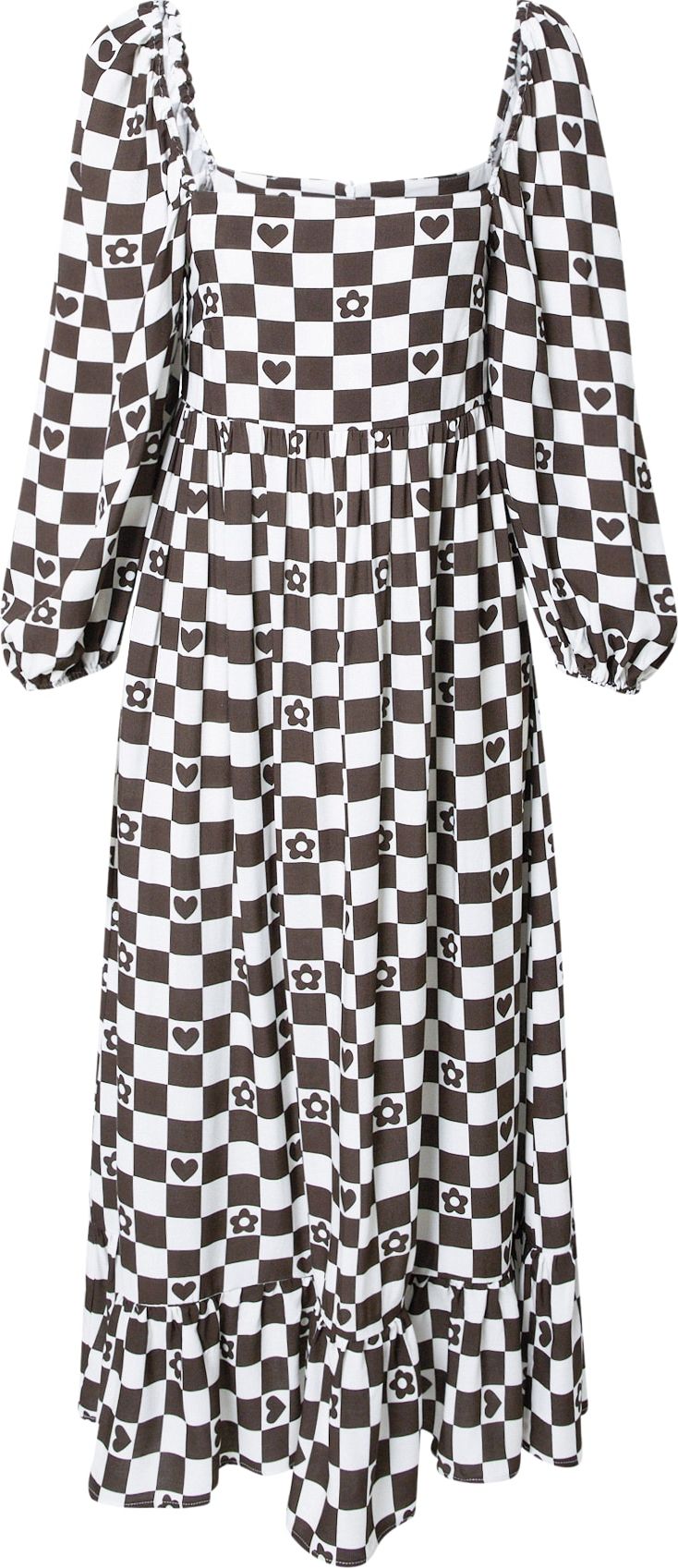 Vintage Supply Šaty hnědá / bílá