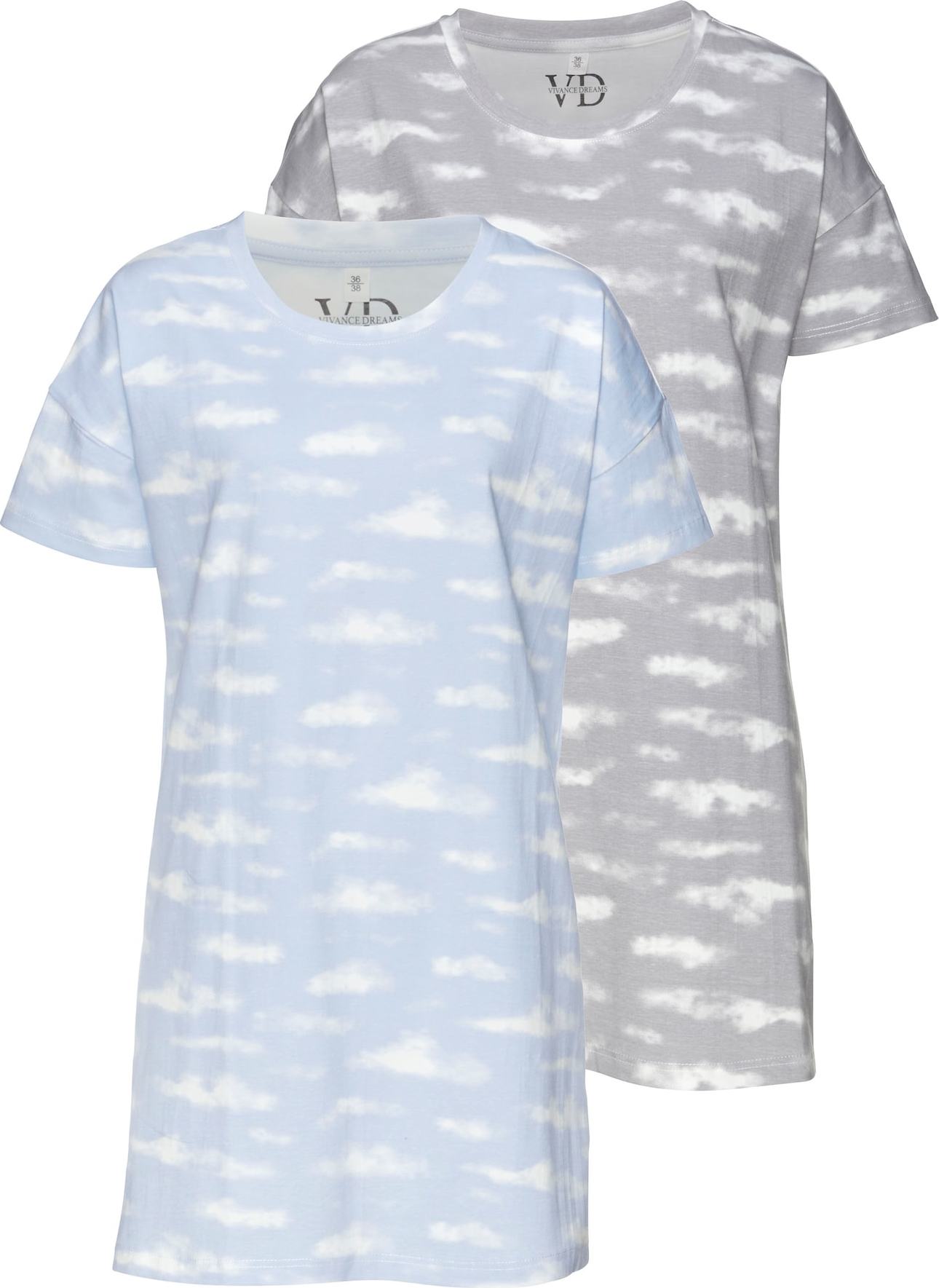 VIVANCE Noční košilka modrá / šedá / bílá