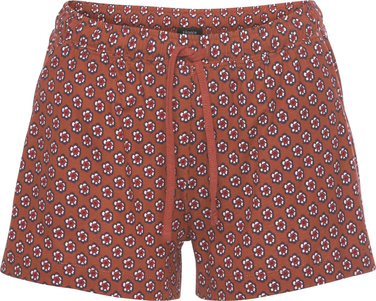 VIVANCE Pyžamové kalhoty hnědá / mix barev