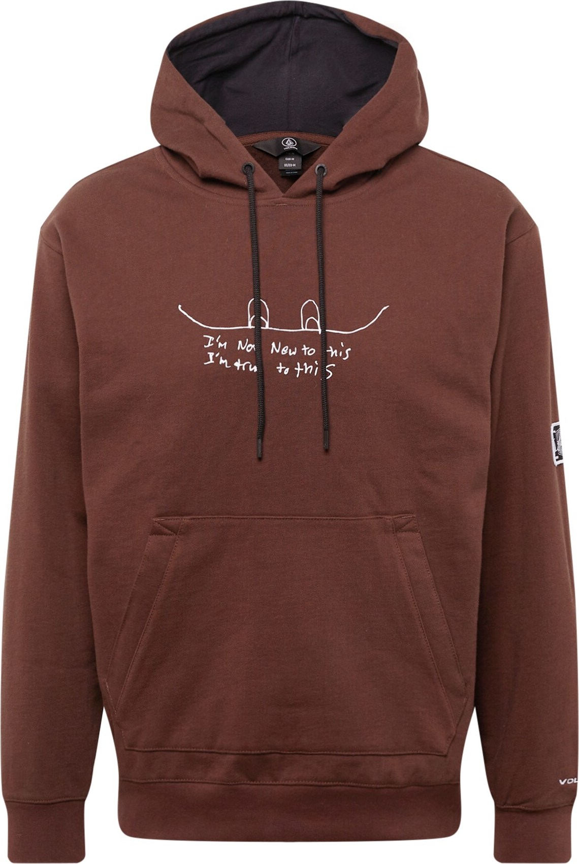 Volcom Sportovní mikina hnědá / bílá