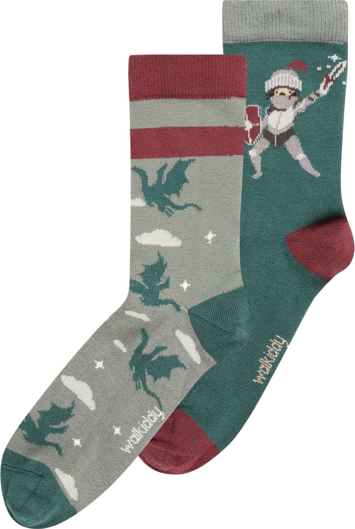 Walkiddy Ponožky petrolejová / mátová / červená / bílá