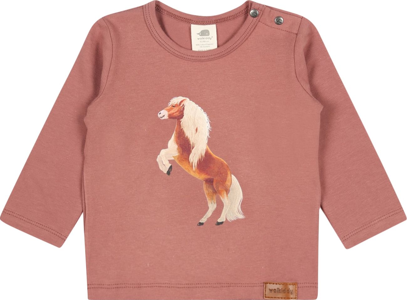 Walkiddy Tričko hnědá / růžová / bílá