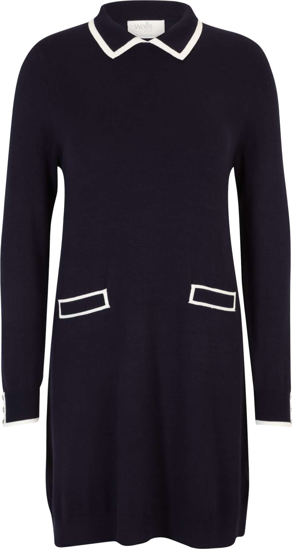 Wallis Petite Úpletové šaty noční modrá / bílá