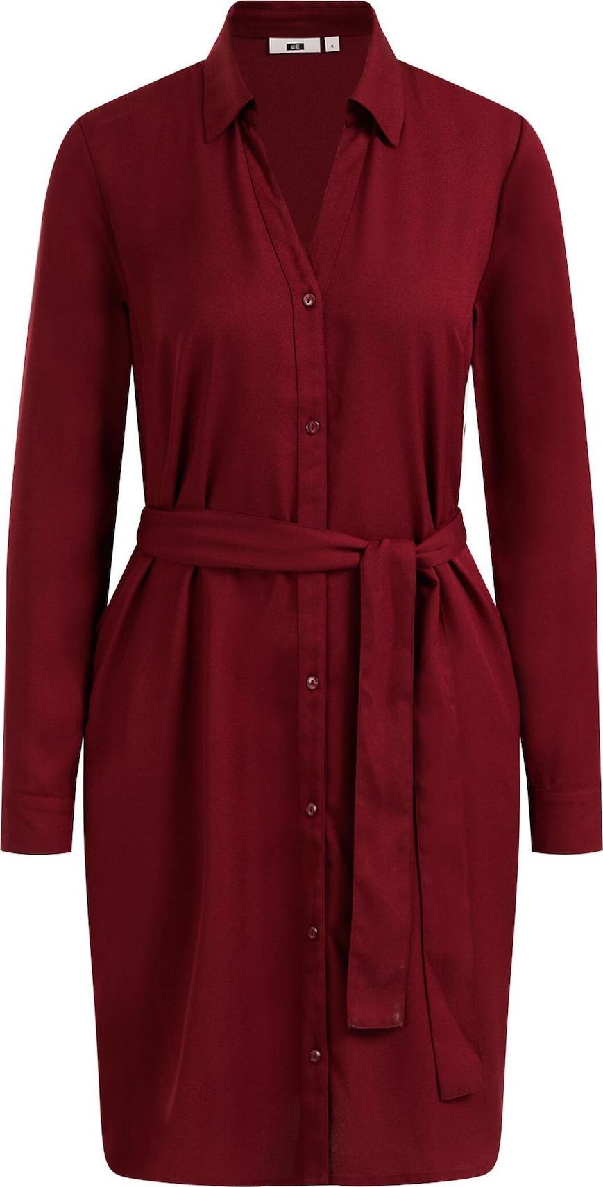 WE Fashion Košilové šaty vínově červená
