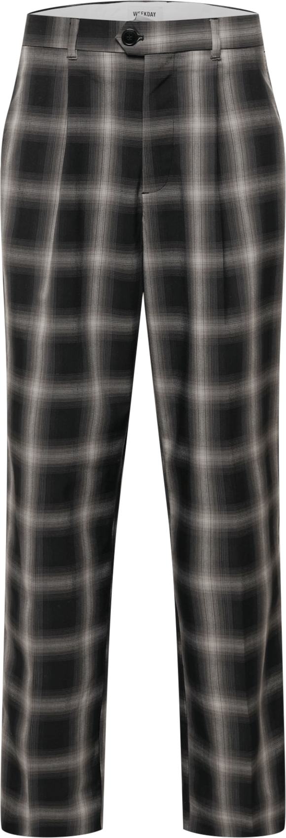 WEEKDAY Kalhoty se sklady v pase 'Conrad' světle hnědá / světle šedá / černá