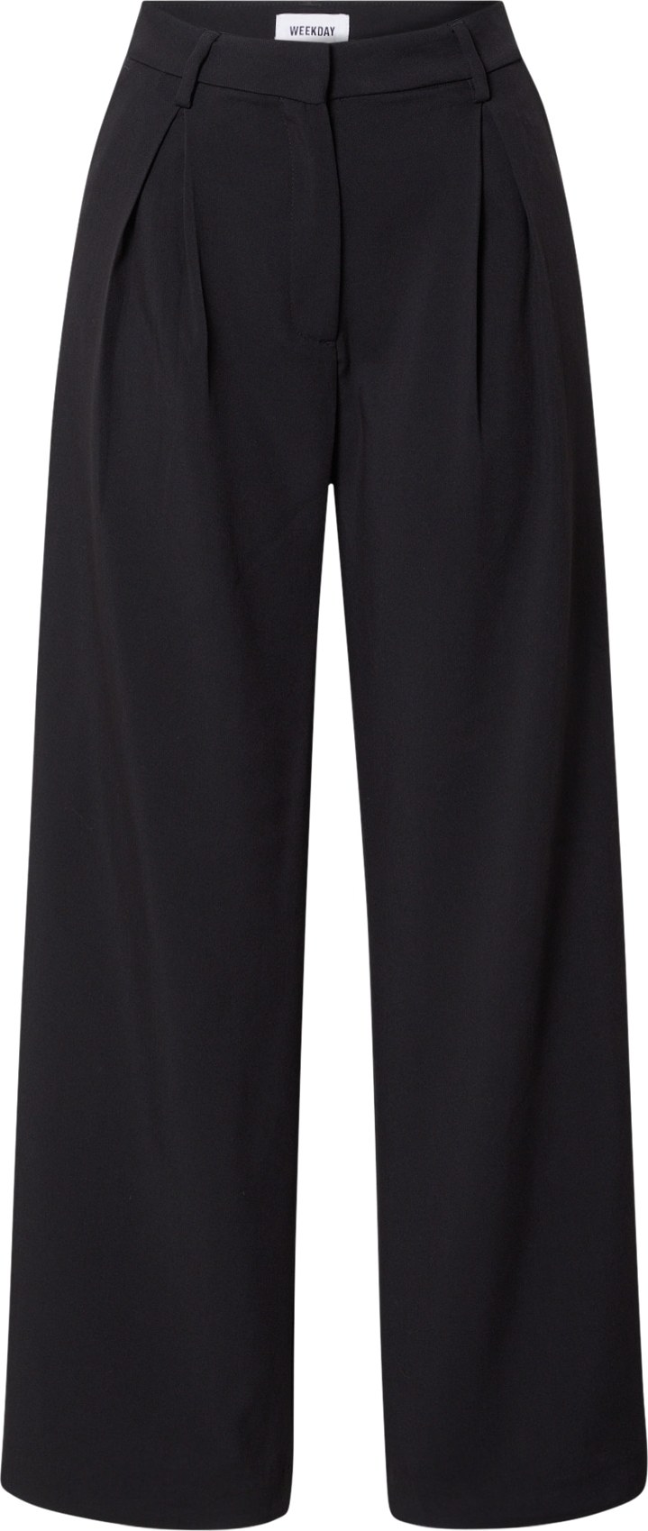 WEEKDAY Kalhoty se sklady v pase 'Lilah' černá