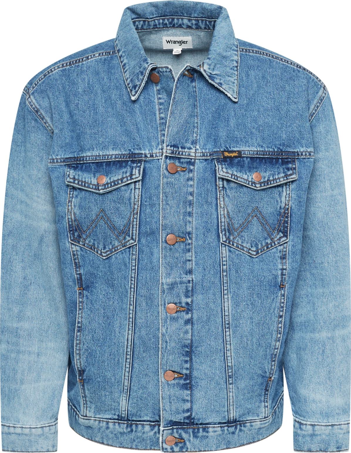 WRANGLER Přechodná bunda modrá džínovina