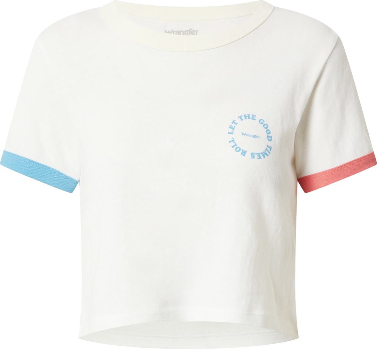 WRANGLER Tričko nebeská modř / melounová / bílá