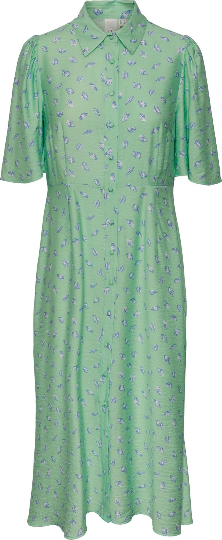Y.A.S Košilové šaty 'MYNTE' modrá / světle zelená / bílá