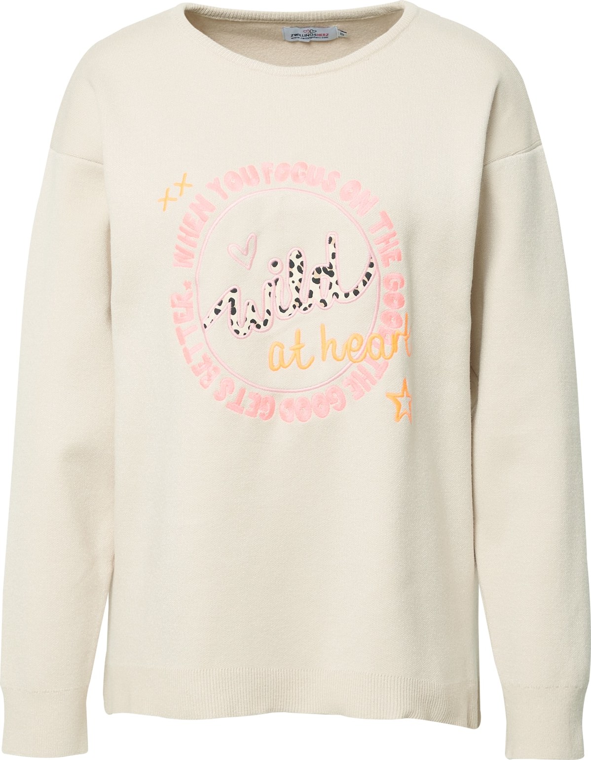 Zwillingsherz Mikina 'Simone' béžová / mix barev