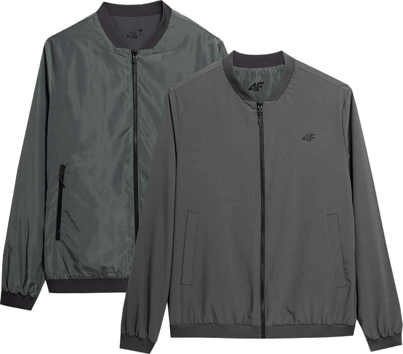 4F Přechodná bunda zelená / olivová / černá