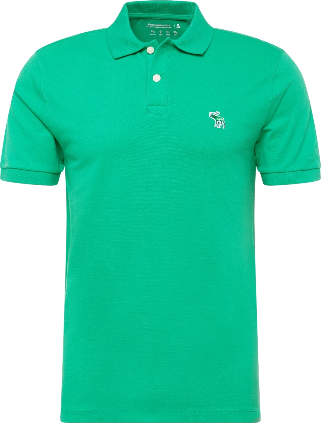 Abercrombie & Fitch Tričko 'EMEA' trávově zelená / bílá