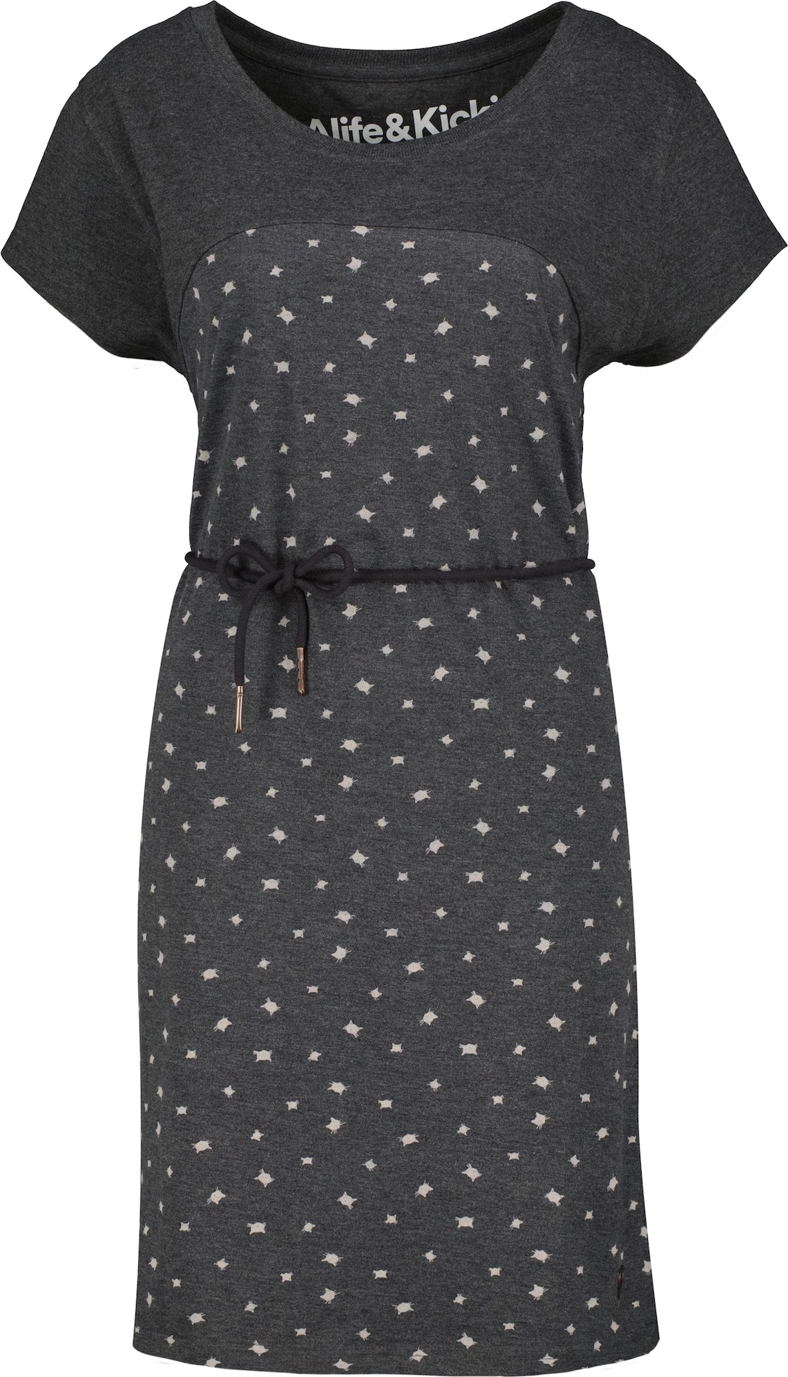 Alife and Kickin Letní šaty 'ClarinaAK' tmavě šedá / přírodní bílá