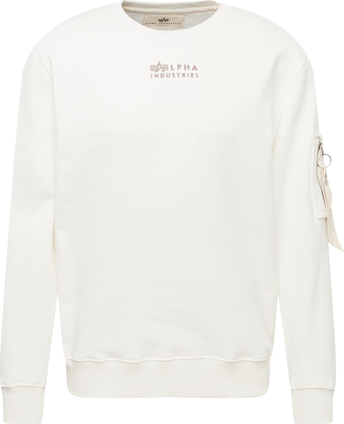 ALPHA INDUSTRIES Mikina pudrová / bílá