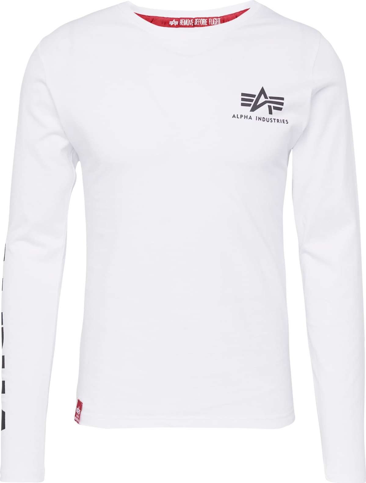 ALPHA INDUSTRIES Tričko černá / bílá