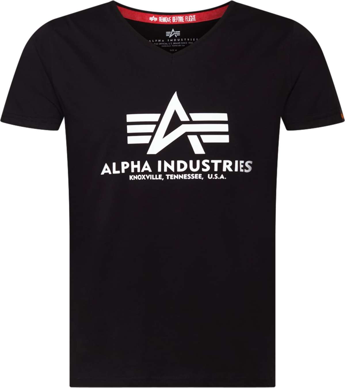ALPHA INDUSTRIES Tričko černá / bílá