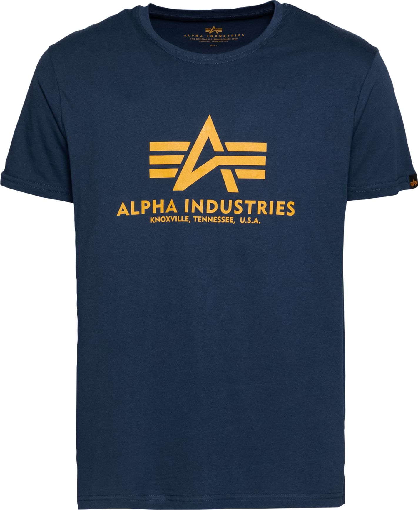 ALPHA INDUSTRIES Tričko tmavě modrá / hořčicová