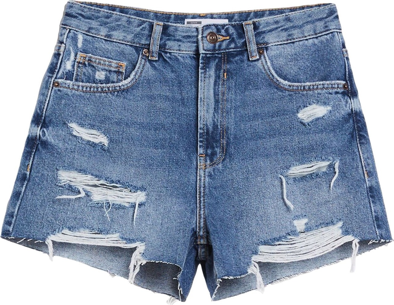 Bershka Džíny modrá džínovina / bílá