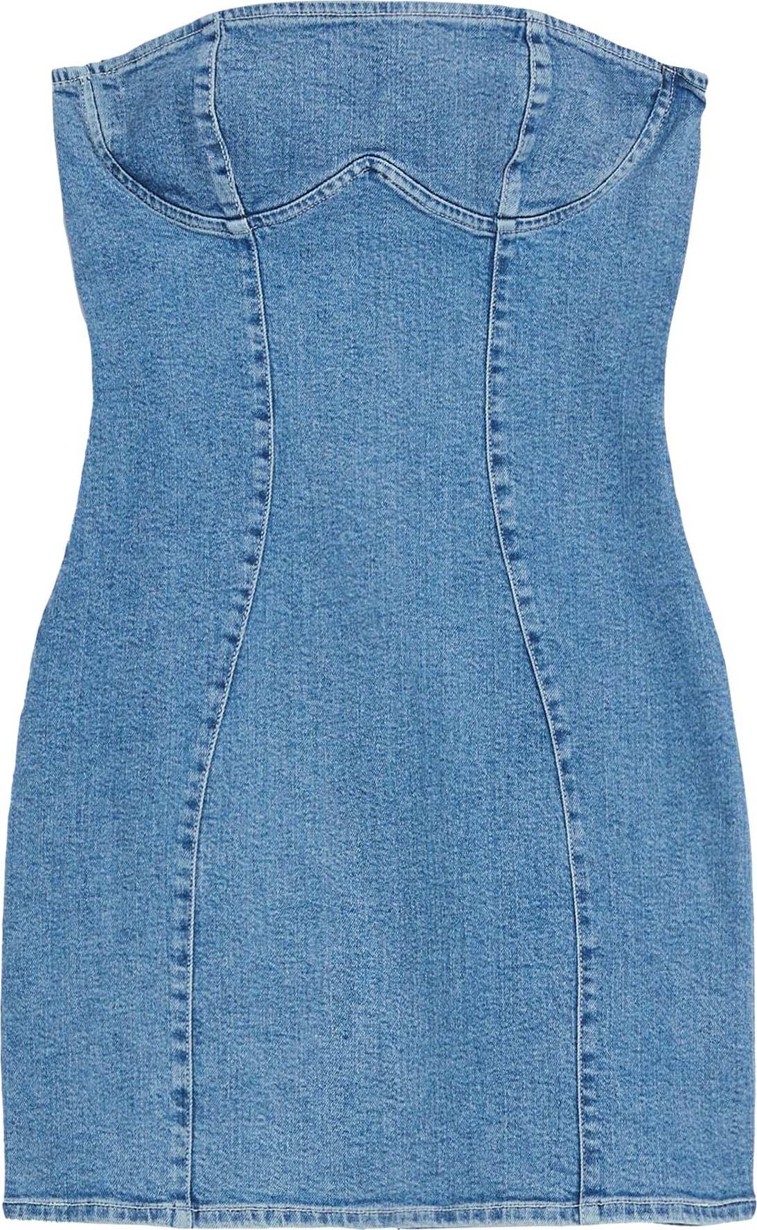 Bershka Šaty modrá džínovina