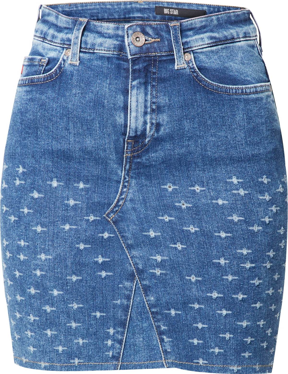 Big Star Sukně 'AIDA' modrá džínovina / přírodní bílá