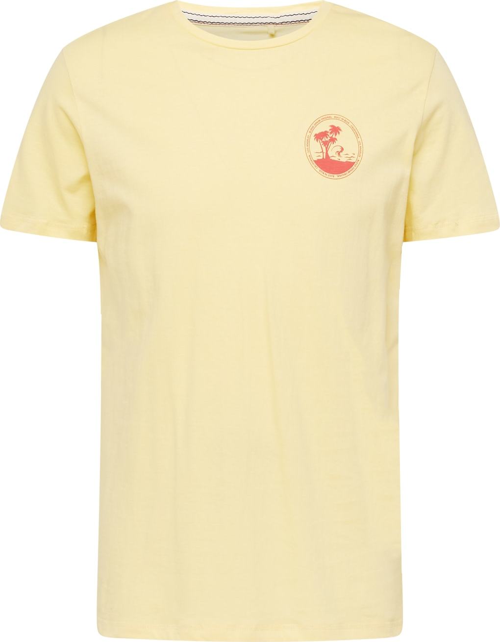 BLEND Tričko světle žlutá / oranžově červená