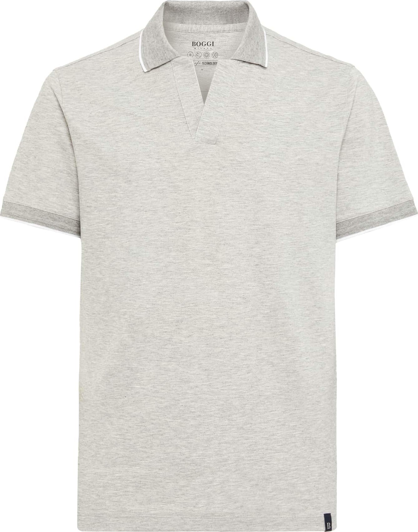 Boggi Milano Tričko světle šedá / šedý melír