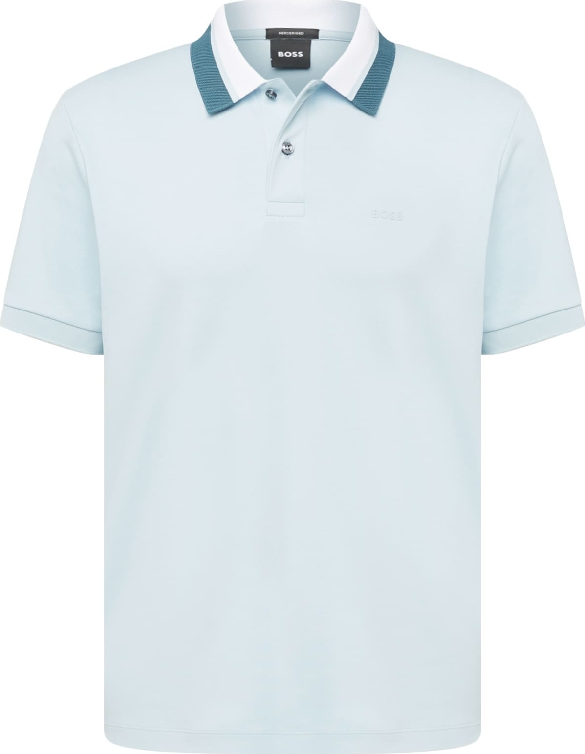 BOSS Black Tričko 'Parlay' světlemodrá / petrolejová / bílá