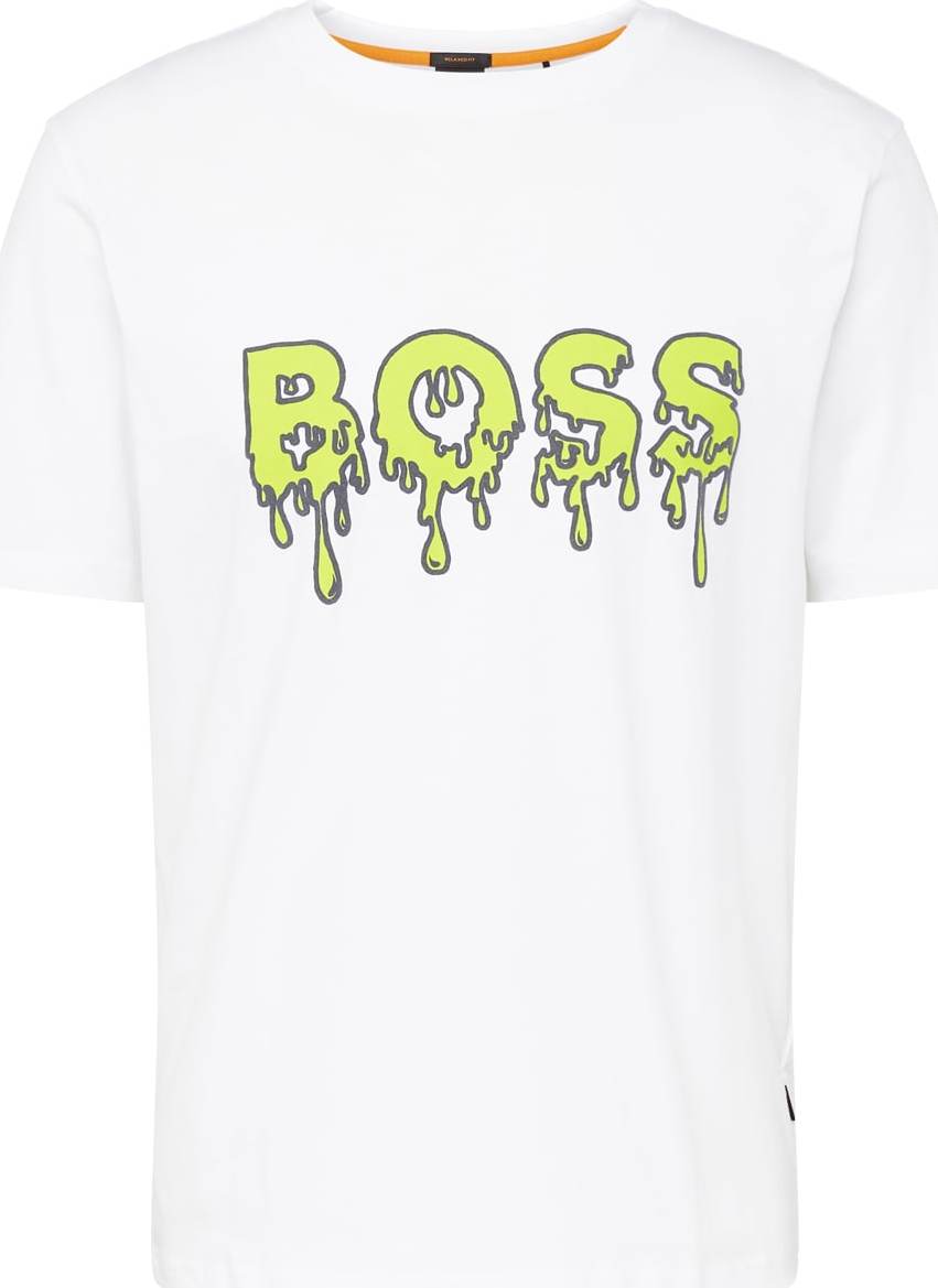 BOSS Orange Tričko limone / čedičová šedá / bílá