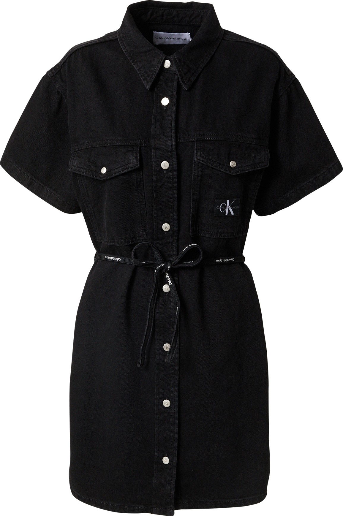 Calvin Klein Jeans Košilové šaty černá džínovina