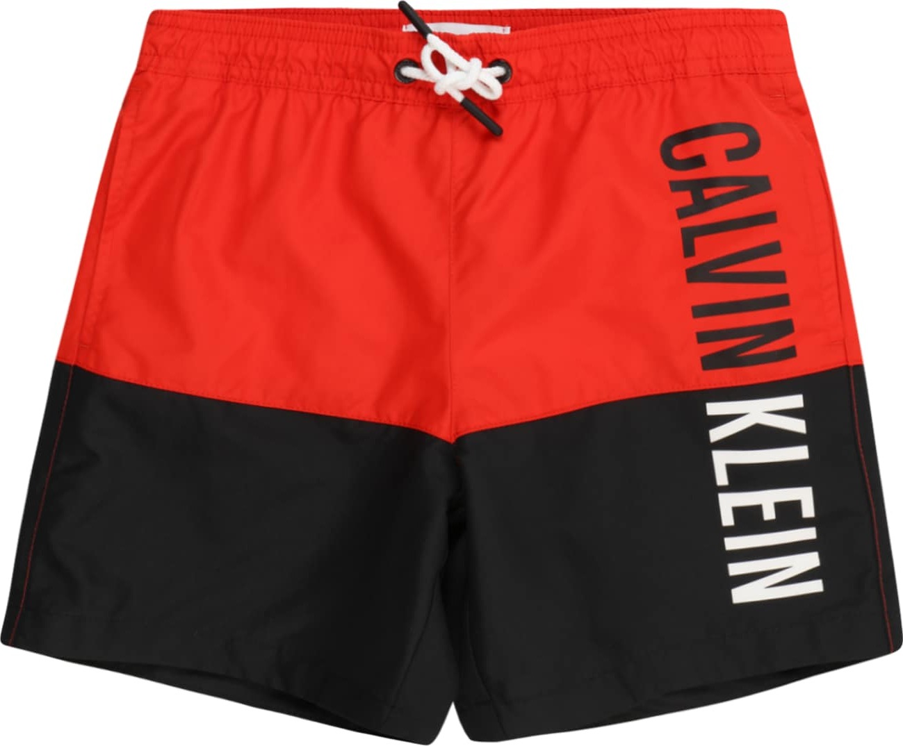 Calvin Klein Swimwear Plavecké šortky červená / černá / bílá
