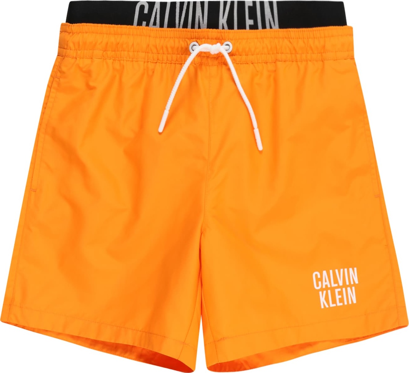 Calvin Klein Swimwear Plavecké šortky 'Intense Power' oranžová / černá / bílá