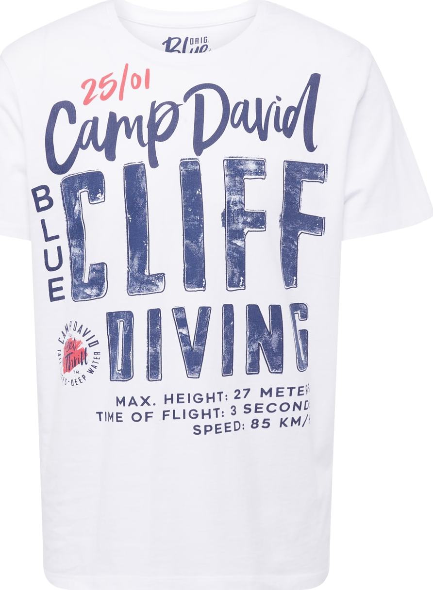 CAMP DAVID Tričko námořnická modř / červená / bílá