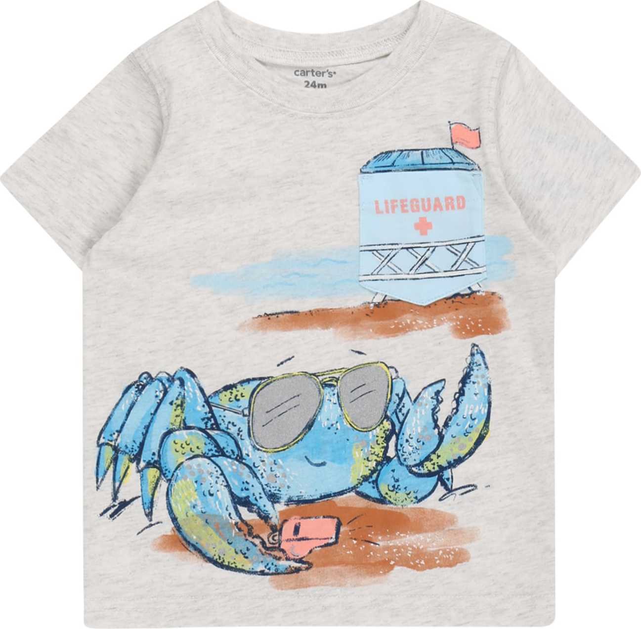 Carter's Tričko světlemodrá / šedý melír / mix barev