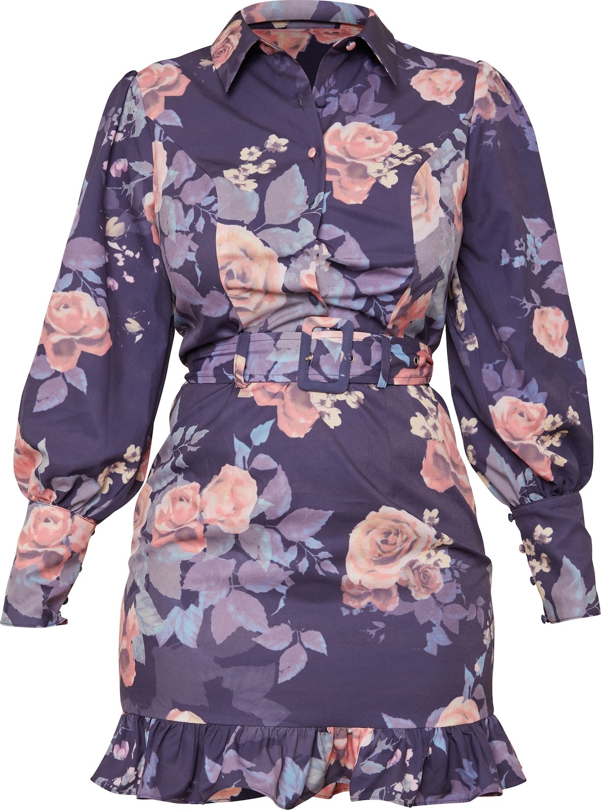 Chi Chi London Košilové šaty tmavě modrá / mix barev