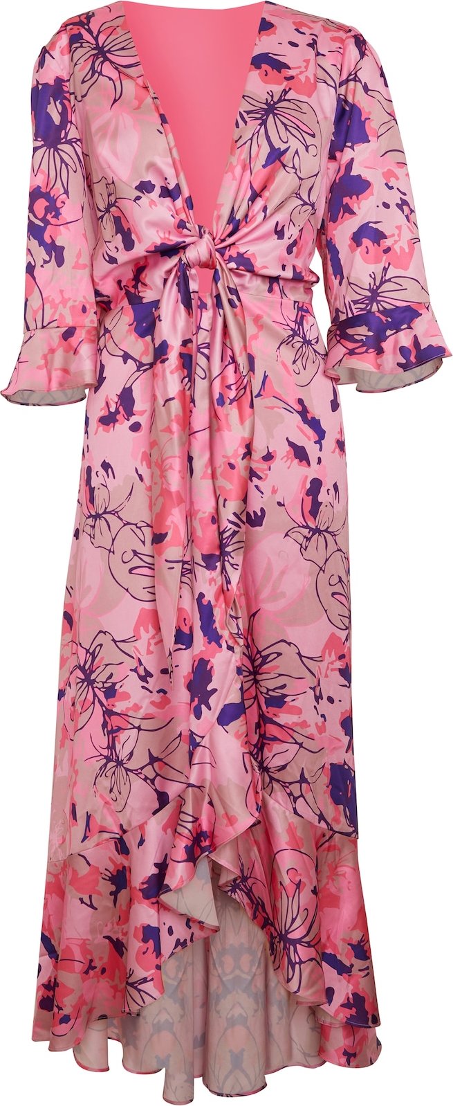 Chi Chi London Šaty tmavě béžová / indigo / růžová / světle růžová