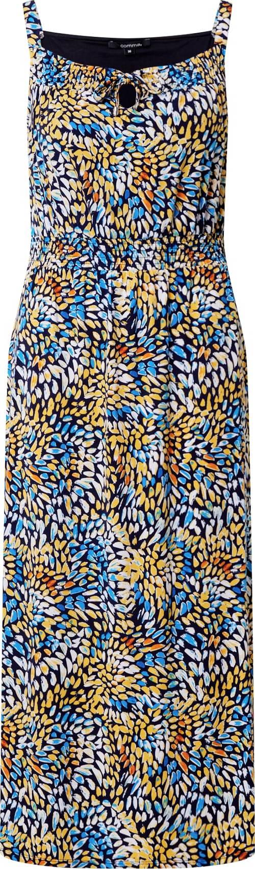 COMMA Šaty nebeská modř / medová / tmavě oranžová / černá / bílá