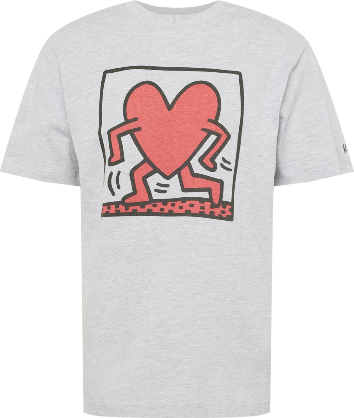 Cotton On Tričko šedý melír / červená / černá