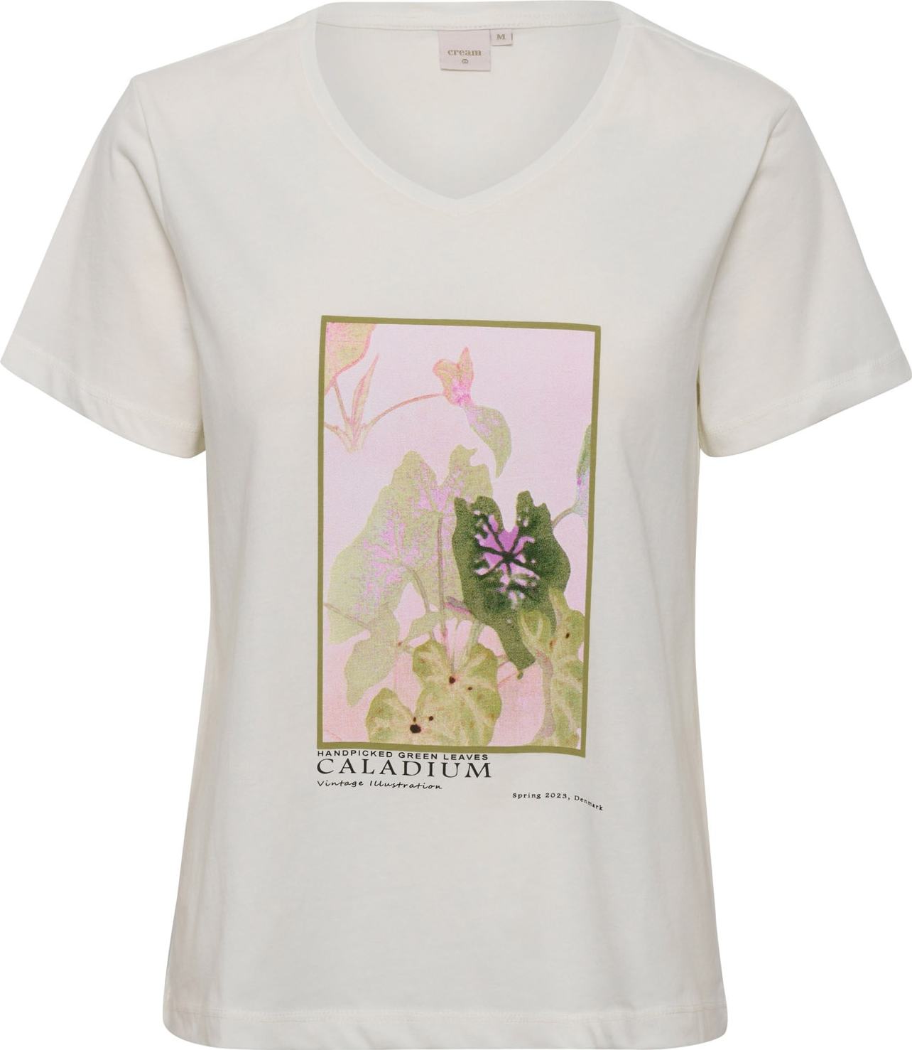 Cream Tričko 'Sanna' olivová / rákos / růžová / bílá