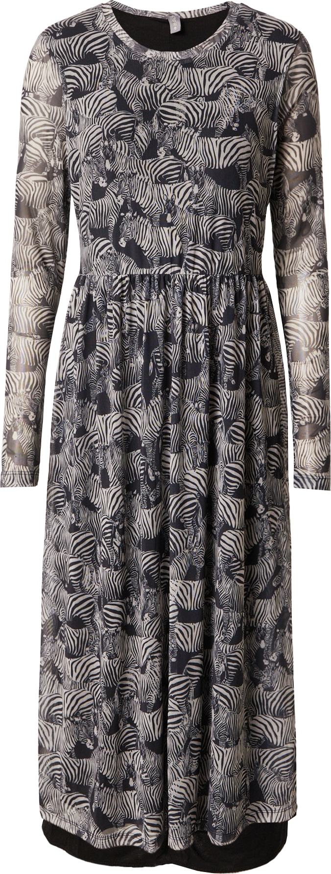 CULTURE Šaty 'Melida' černá / bílá