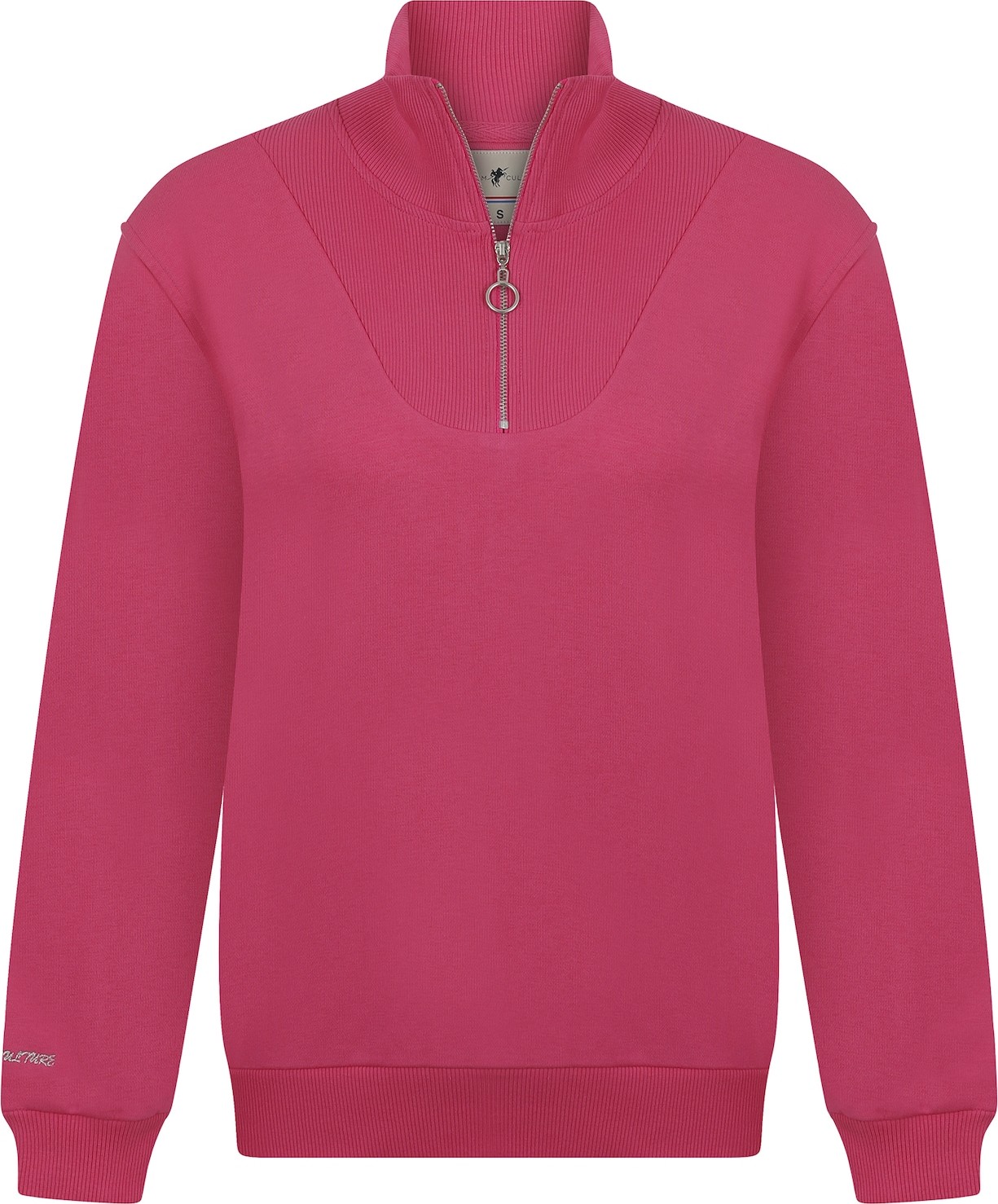 DENIM CULTURE Mikina 'Tatiana' šedá / fuchsiová