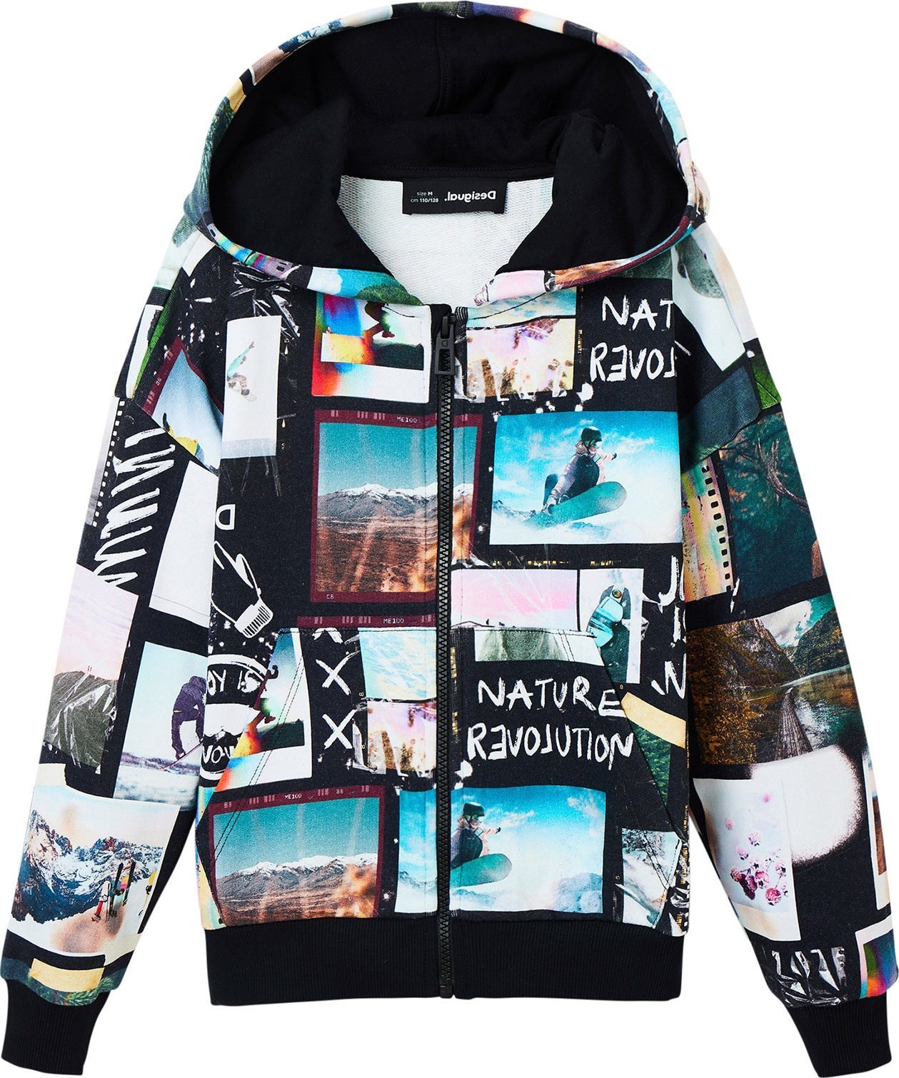 Desigual Mikina 'Himalaya' tyrkysová / růžová / černá / bílá