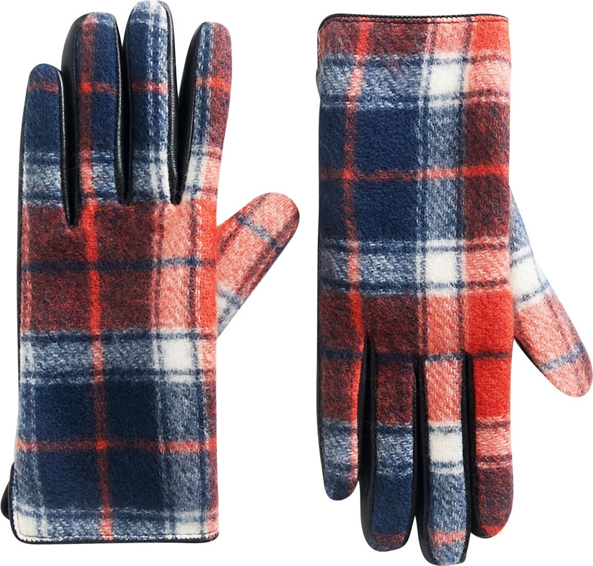 Desigual Prstové rukavice 'GLOVE' červená / tmavě červená / černá / bílá