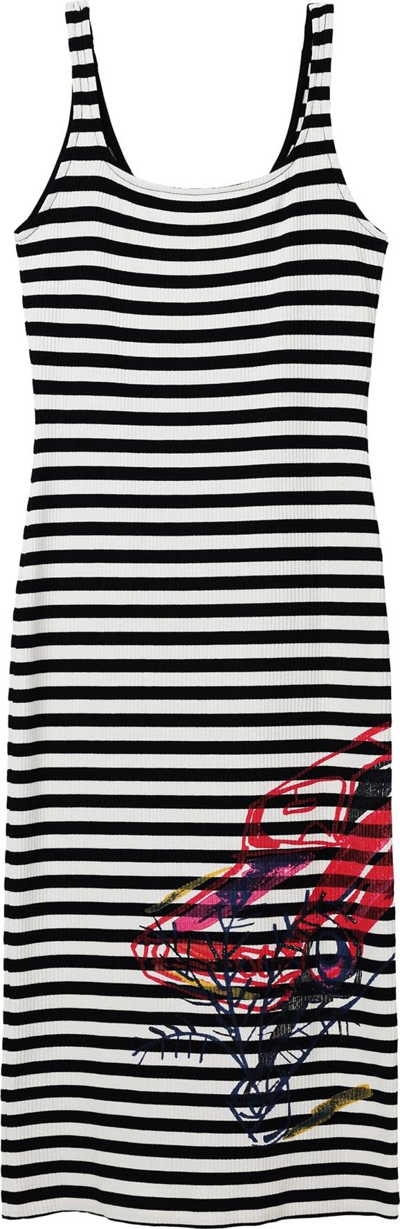 Desigual Šaty 'CARPARK' červená / černá / bílá