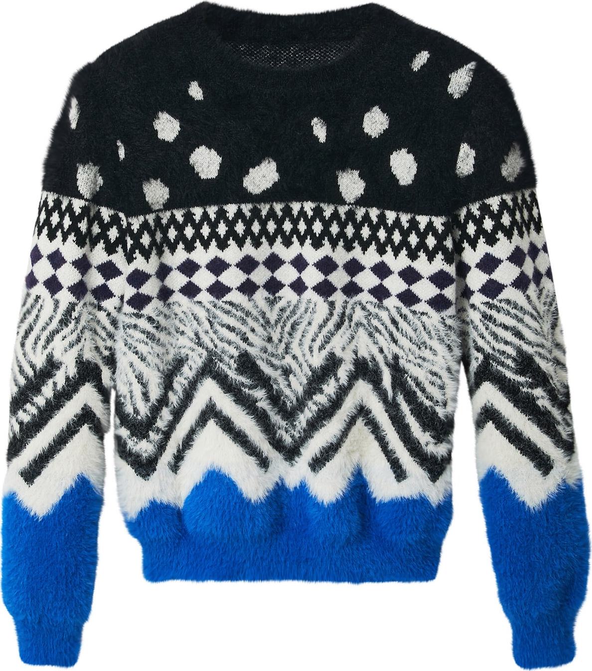 Desigual Svetr modrá / černá / bílá