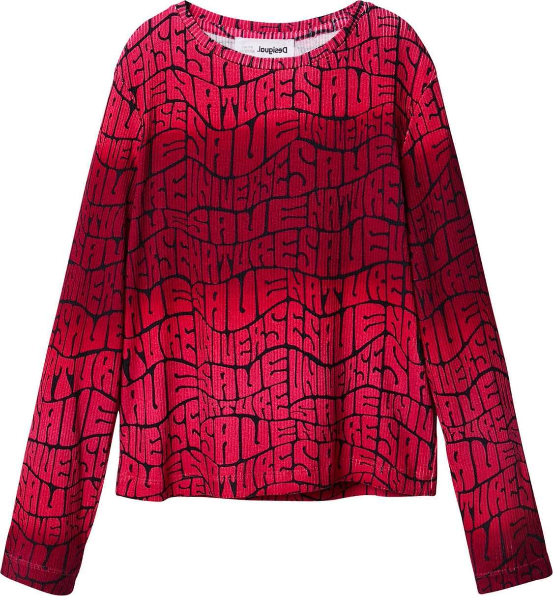 Desigual Tričko 'Luciana' fuchsiová / černá