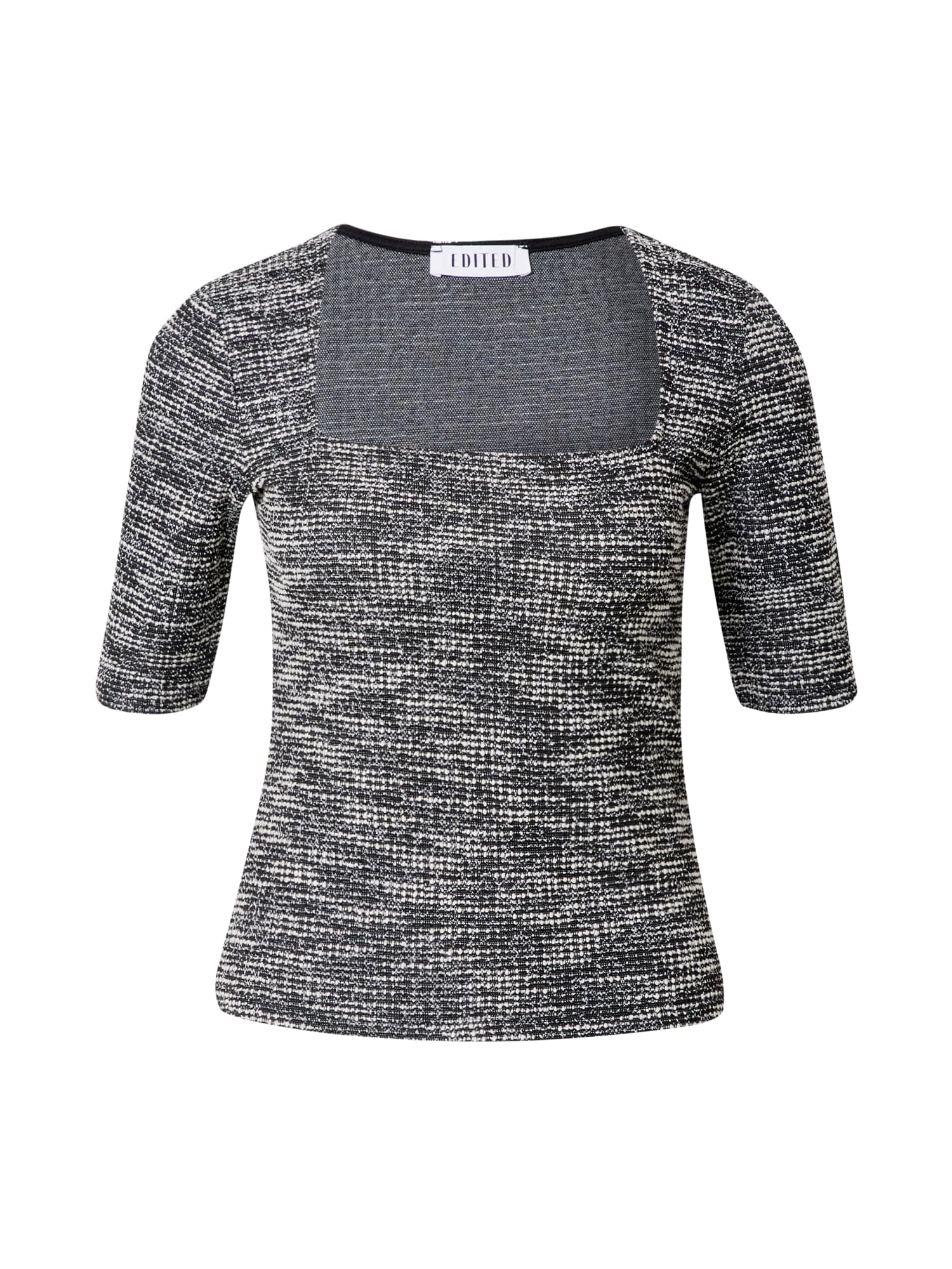 EDITED Tričko 'Farina' černá / bílá