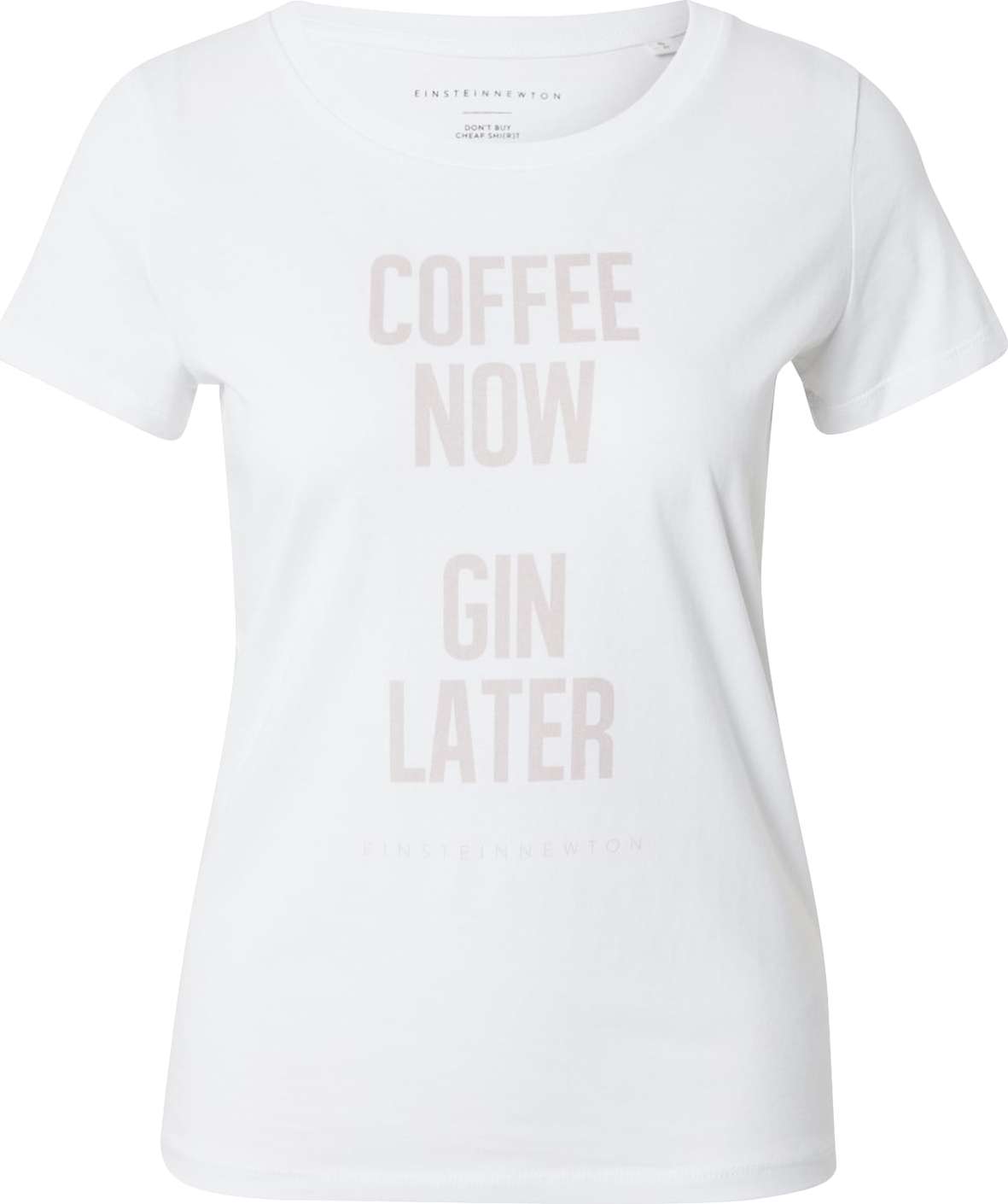 EINSTEIN & NEWTON Tričko 'Gin' světle hnědá / bílá