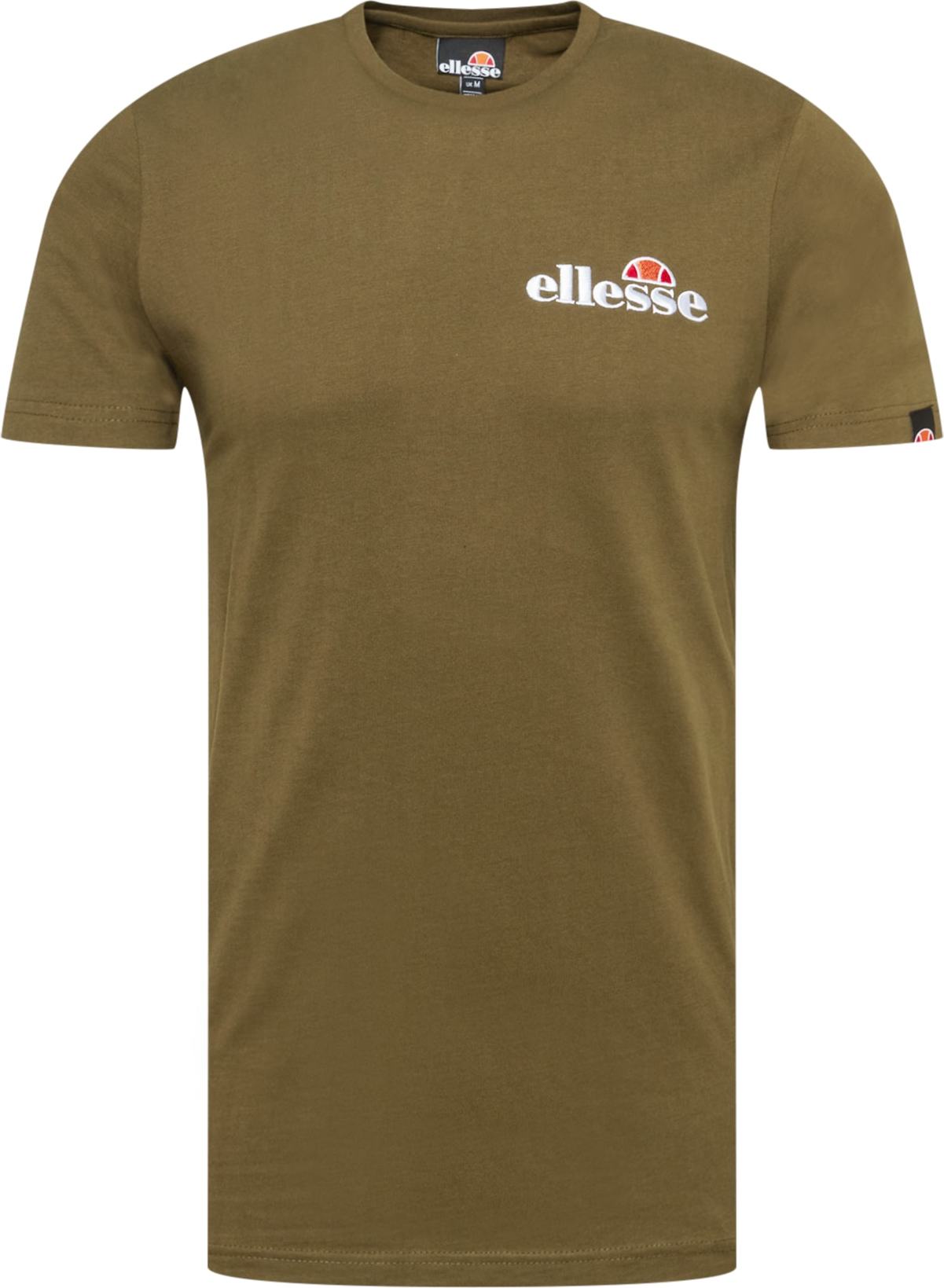 ELLESSE Tričko 'Voodoo' olivová / tmavě oranžová / červená / bílá