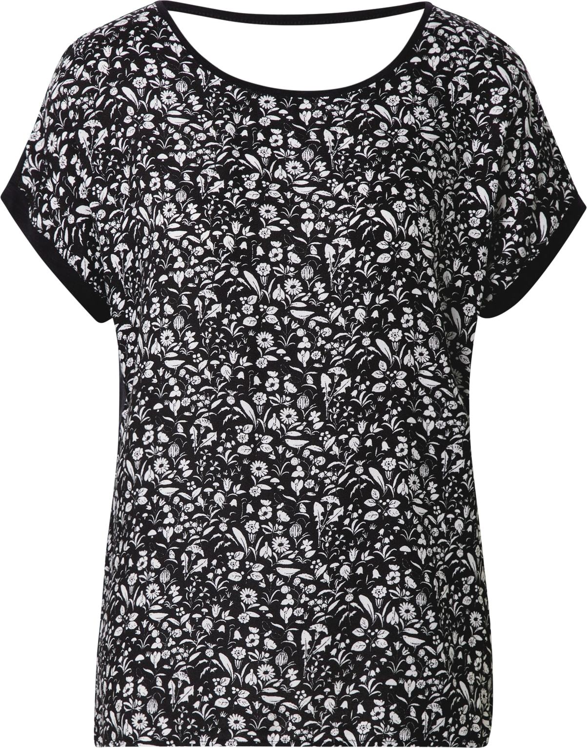 ESPRIT Tričko 'AOP AW TEE' černá / bílá