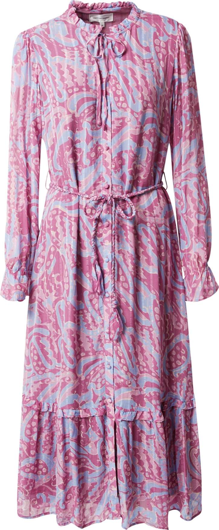 Fabienne Chapot Košilové šaty 'Marilene' světlemodrá / fialová / růžová / bílá